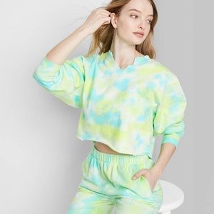 Tie-dye crop sweatshirt